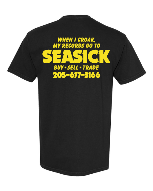 Seasick When I Croak Tee - Black