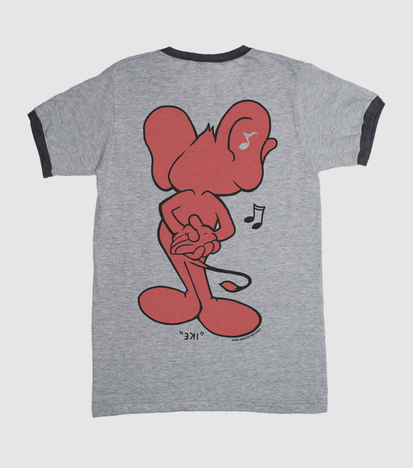 Seasick Ike Ringer T-Shirt - Grey/Black