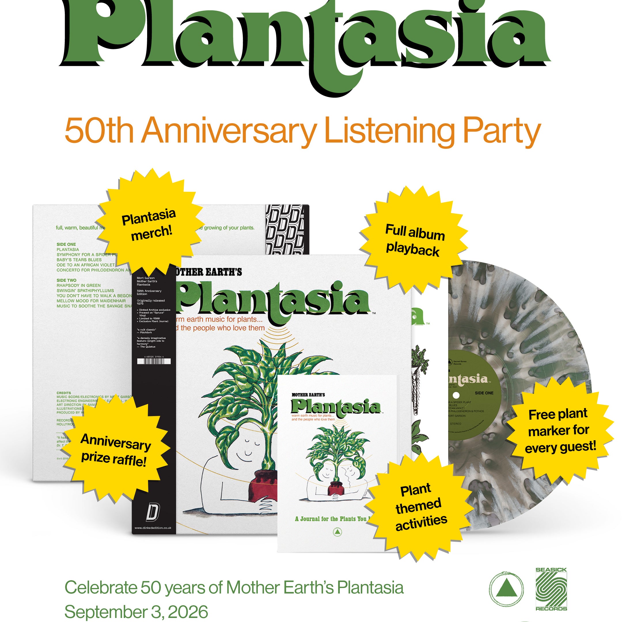 Seasick Records x House Plant Collective - Plantasia Listen, Paint & Pot [LP + Event]