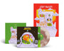 package layout: LP insert, LP on brown swirl, and poster