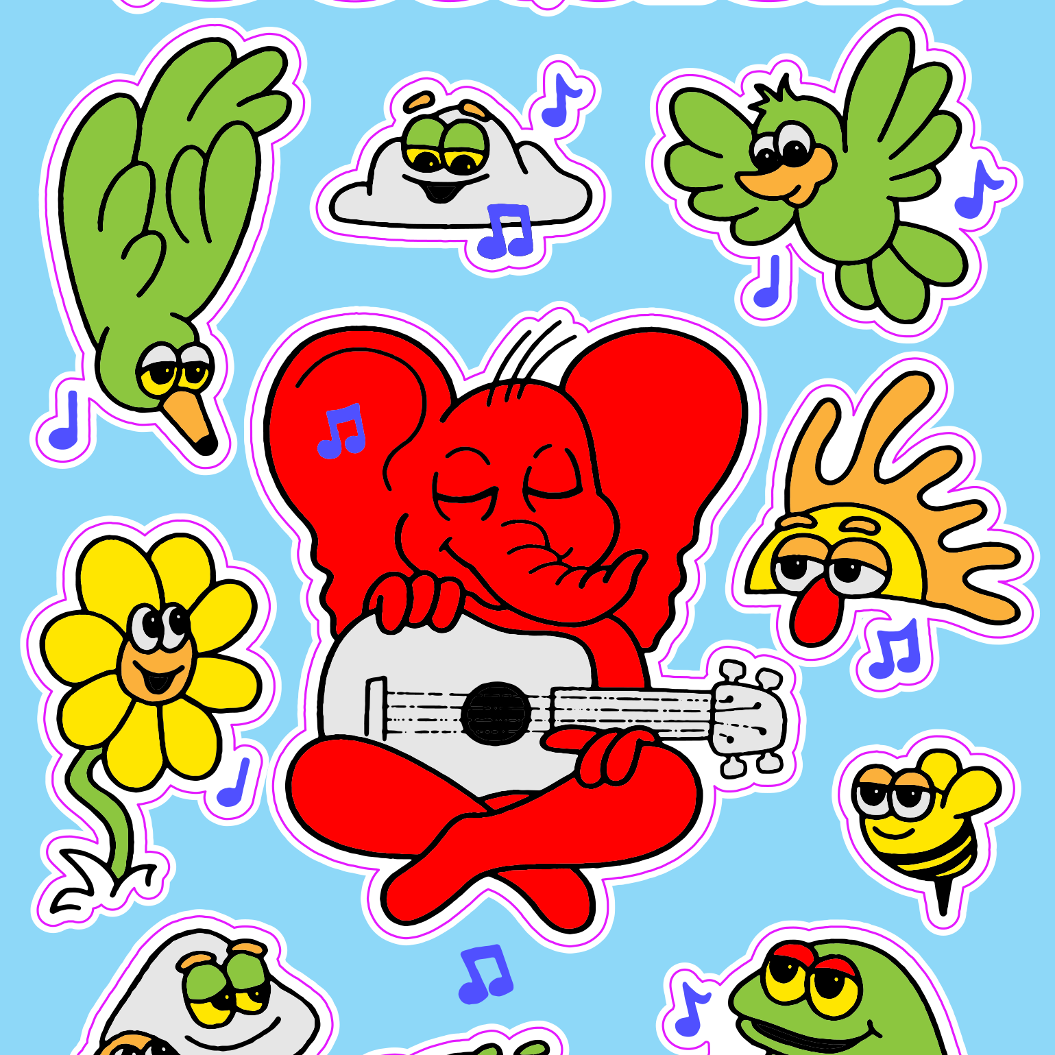Seasick Ike & Friends Sticker Sheet