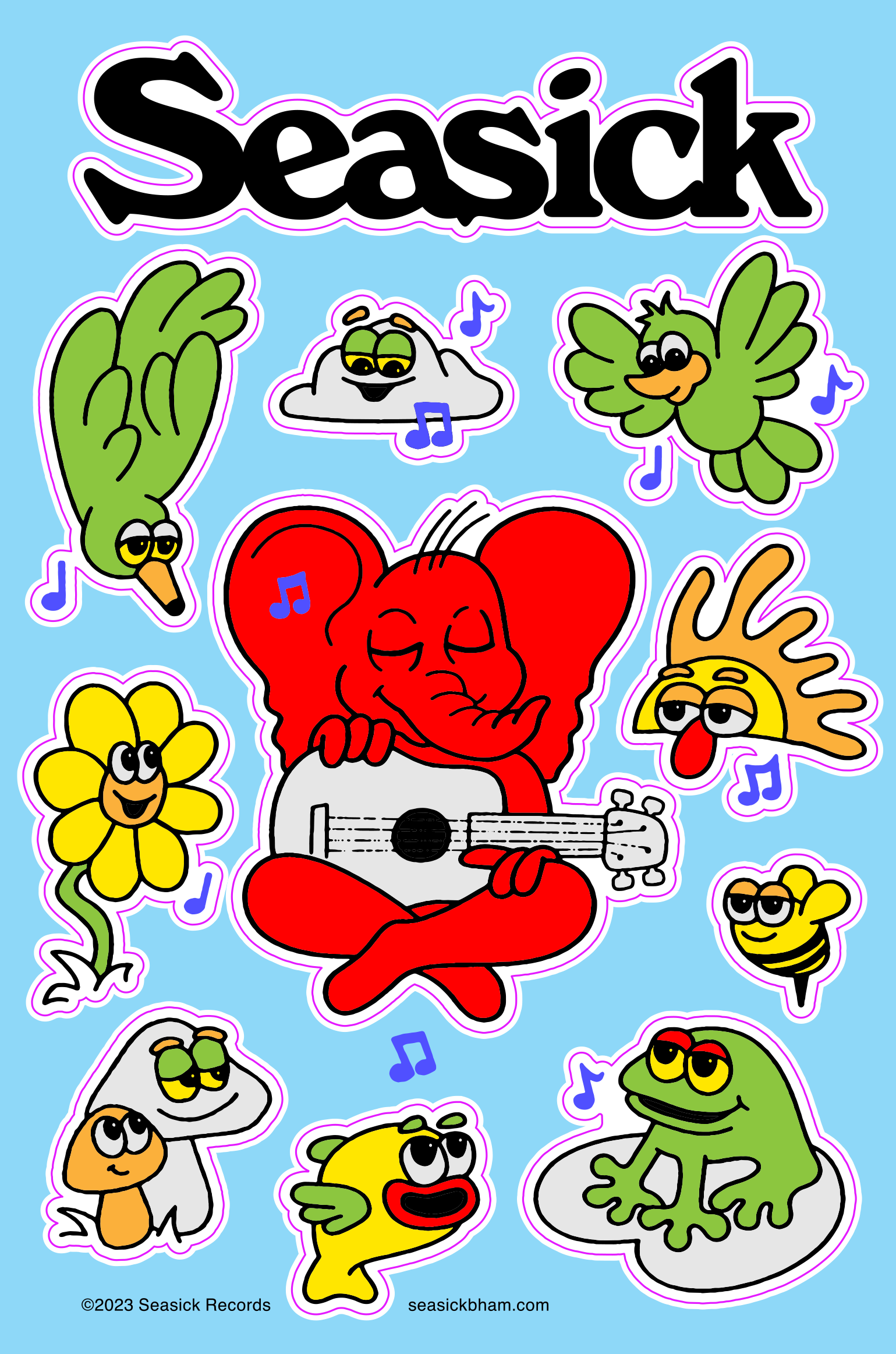 Seasick Ike & Friends Sticker Sheet