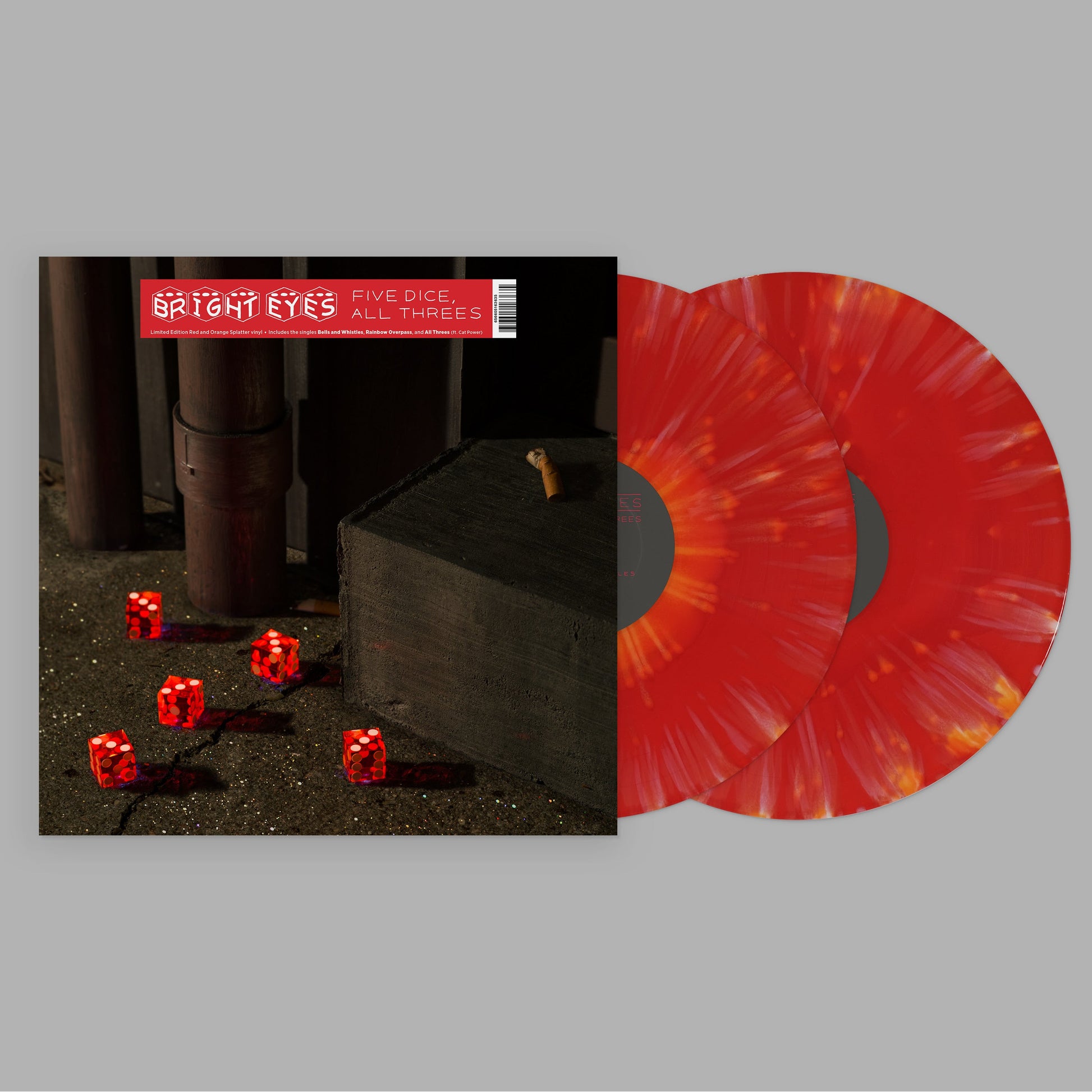 Bright Eyes - Five Dice, All Threes [2xLP - Red & Orange Splatter]