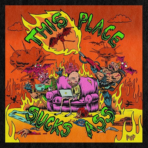 Pup - This Place Sucks Ass [LP - Green w/ Baby Pink Splatter]