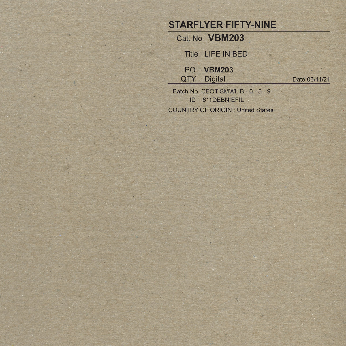 Starflyer 59 - Life In Bed [12"]